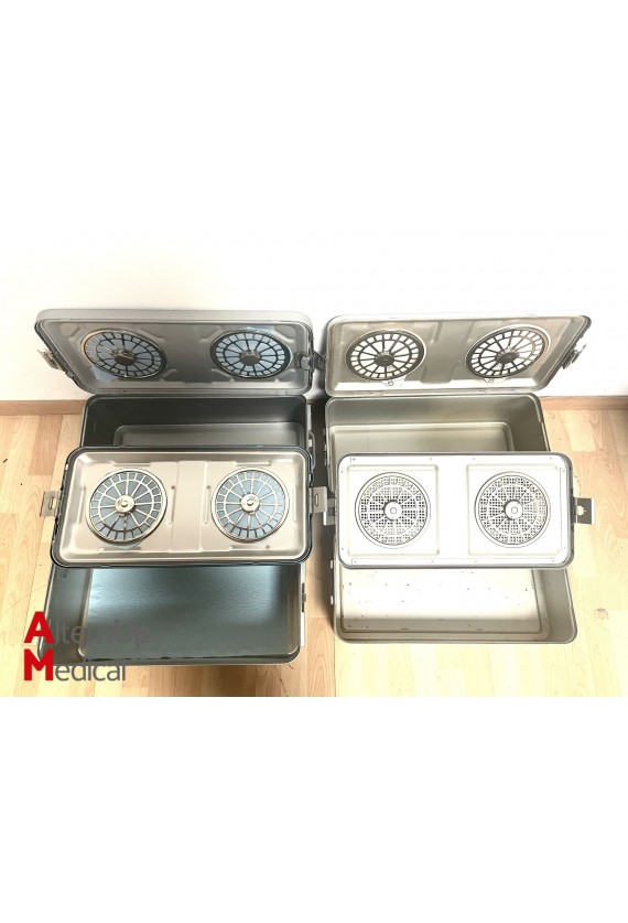 Set of 4 Sterilization Boxes for Surgical Instruments