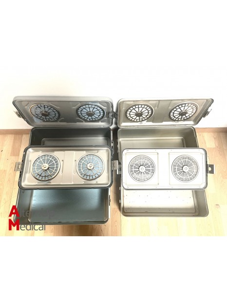 Set of 4 Sterilization Boxes for Surgical Instruments