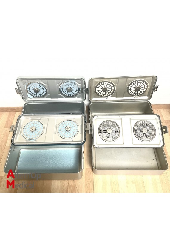 Set of 4 Sterilization Boxes for Surgical Instruments