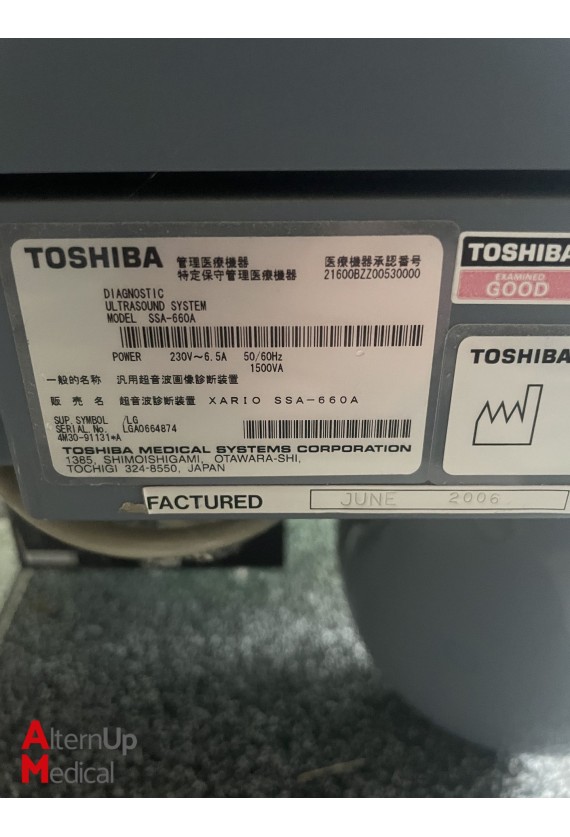 Toshiba Xario SSA-660A Ultrasound with 3 probes